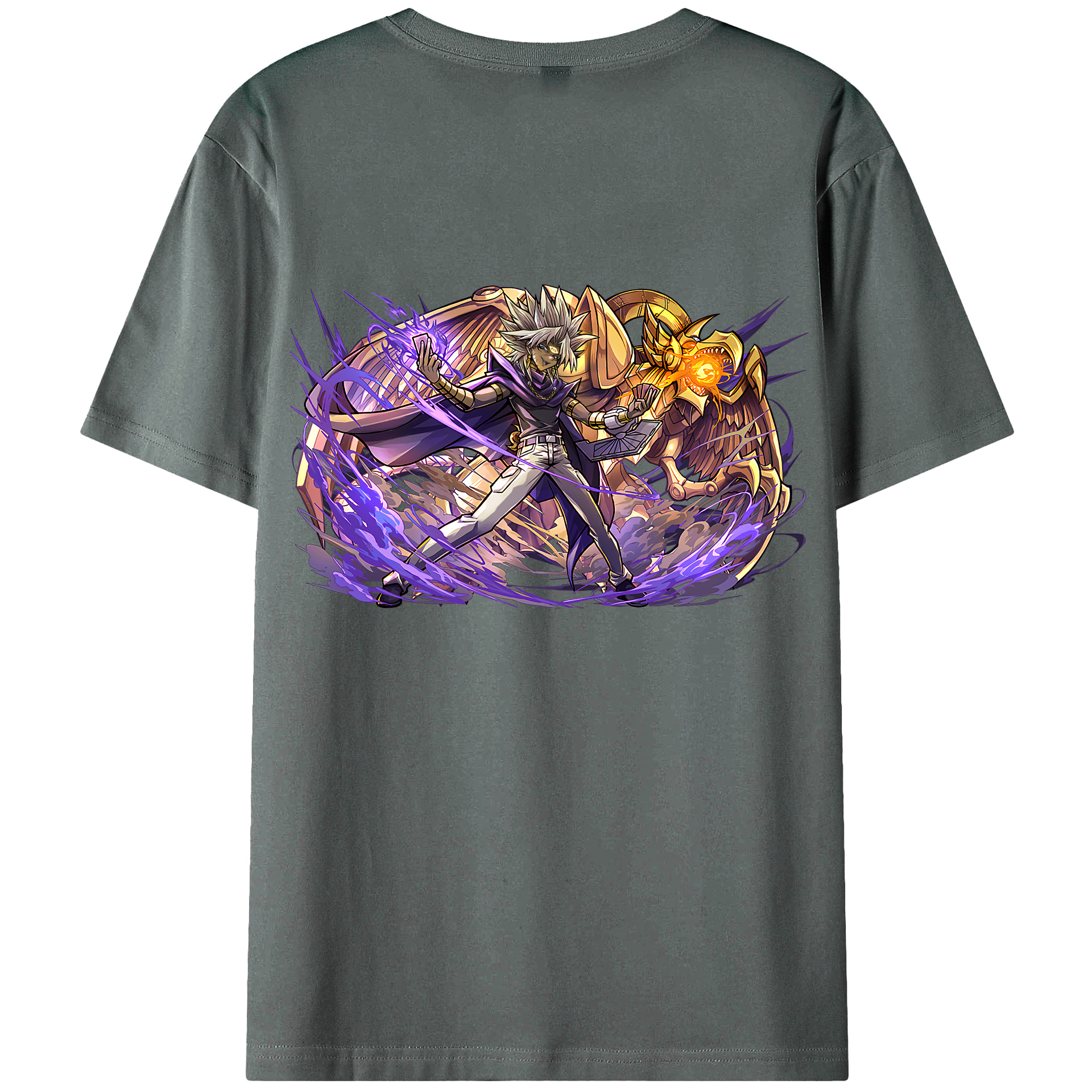（画像用） 遊☆戯☆王 Yu-Gi-Oh! 綿100％ メンズ半袖Tシャツ（バックプリント） 通気性